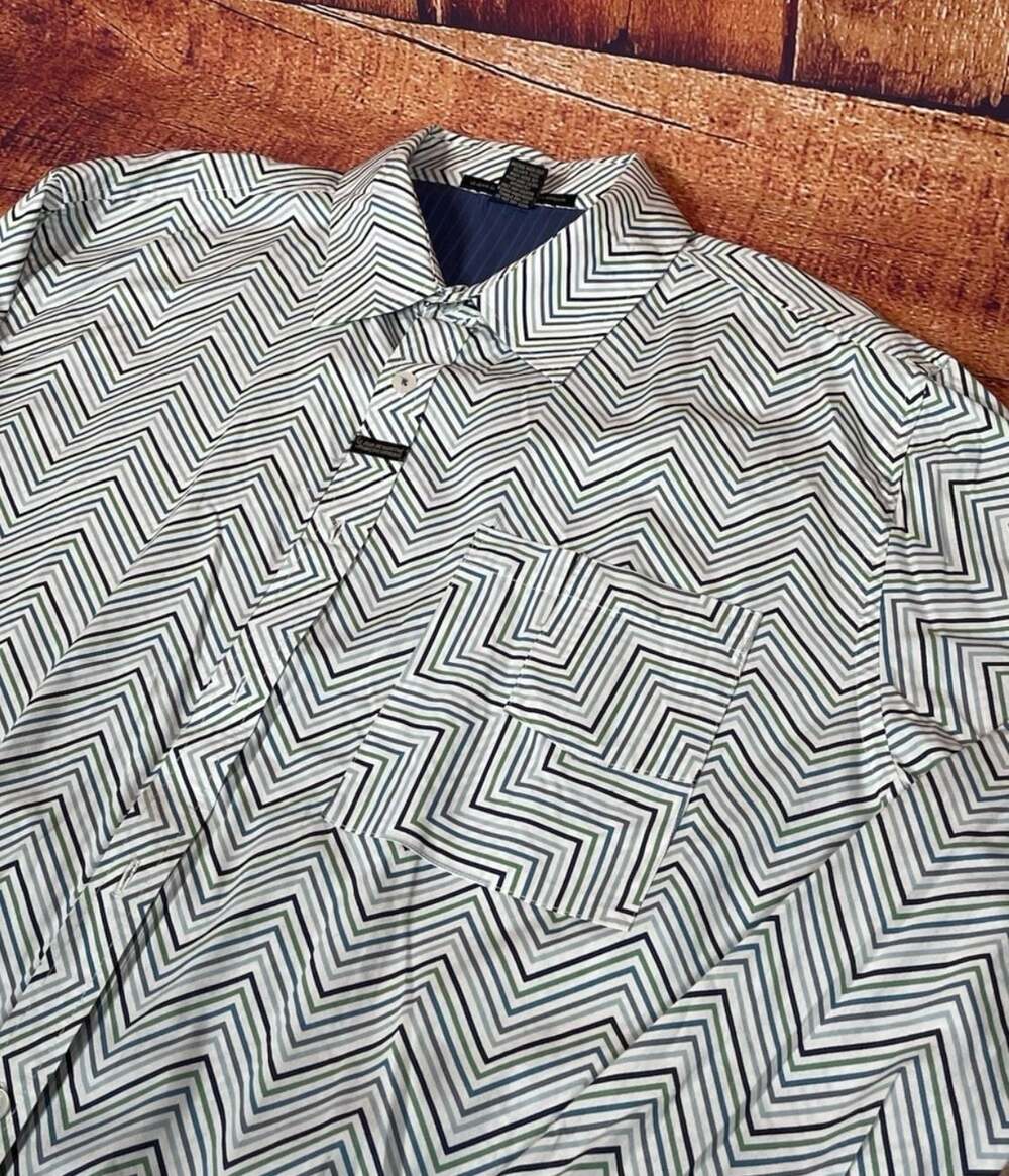 Marithe + Francois Girbaud Chevron Print Button Down Shirt XXL